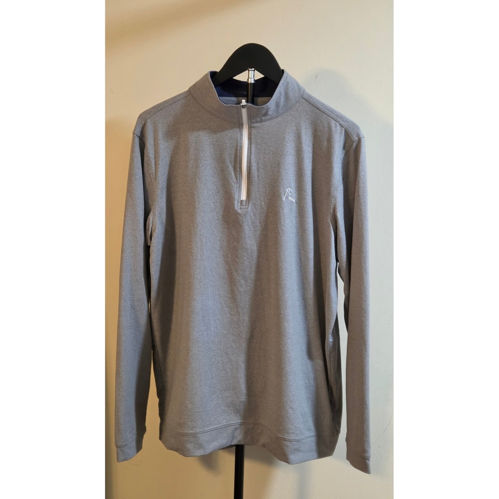 Rhoback Performance Quarter Zip Pullover Spandex Blend Mens Size Medium Gray